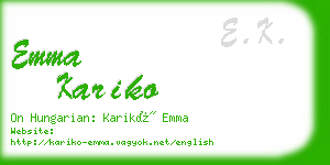 emma kariko business card